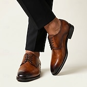 cheap Classic Dress Shoes-Men's Green Leather Derby Dress Shoes with Black-Toe Gradient Finish, Lace-Up Formal Oxfords for Stylish Men, Ideal for Business, Weddings, Parties and Evening Events