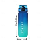 cheap Water Bottles-650ML Large Capacity Sports Water Bottle Leak Proof Colorful Plastic Cup Drinking Outdoor Travel Portable Gym Fitness Jugs Durable PC Material for Cycling, Running &amp; Fitness