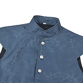 billige Topper-Retro / vintage Kostymer i middelalderstil Renessanse سترة Ermeløs Prins Adelsmann Jacquardvevnad Høy krage Kostyme Herre Royal Maskerade Renessansemesse LARP Voksne Vest