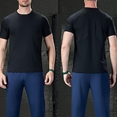 cheap Men's Casual T-shirts-Men's T Shirt Short Sleeve Shirt Tee Top Short Sleeve Crew Neck Summer Spring Solid Color Streetwear Stylish Leisure Quick Dry Slim Daily Vacation Sport Black Blue Grey Top Tee for Men