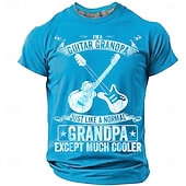  Men's I'm A Guitar Grandpa Just Like A Normal Grandpa Except Much Cooler Crossed Guitars Vintage Distressed Retro T Shirt Tee Graphic Regular Fit Fathers Day Gift Designer Clothing Apparel S M L XL XX