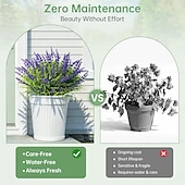 voordelige Kunstbloemen-15 bundels UV-bestendige, kleurechte kunstplanten voor buiten &amp;bloemen, in hoogte verstelbare nep-lavendelbloemen voor binnen &amp;Buitendecoratie voor tuin, terras, pad, hangende plantenbak, veranda