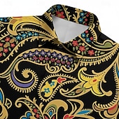 Retrò Vintage Hippie Anni '70 Camicia Maniche corte Hippie Paisley Etnico Costume Per uomo Festival Musicale Feste Abbigliamento quotidiano Adulti Camicia Primavera & Estate