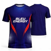 preiswerte Lauf-T-Shirts &amp; Tanktops-Unisex Geometrisch Frankreich Fußball-Sommer Global Match Pullover-Oberteile Trainingshemd Laufshirt Sommer Farbblock Kurzarm UPF 50 Schnelltrocknend Atmungsaktiv Leger Laufen Joggen Fitness Blau