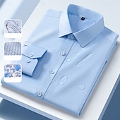 economico camicie da uomo no stiro-Per uomo Camicia Camicia elegante Camicia button-down Camicia non stiro Semplice Casuale All'aperto Blu Nero Bianco Rosa Manica Lunga Collo ripiegato Estate Primavera Abbigliamento Bottoni