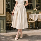 economico Fondi-Anni 1950 Retrò Vintage Midi Gonna Abito Swing Vestito Svasato A righe Aderente &amp; Svasato Altalena a dondolo Costume Per donna Carnevale Mascherata Festa &amp; Sera Casual Quotidiano Adulti Gonna