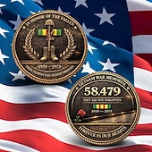 cheap U.S. 250th Anniversary-U.S. Vietnam War Memorial Commemorative Coin, 1959–1975 Veteran Challenge Coin, Honor Fallen Soldiers, Patriotic Collectible Coin, Durable Metal Display