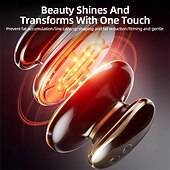 preiswerte Haushaltsgeräte-3-in-1 EMS &amp;RF-Körperformungsgerät, Rotlichttherapie-Gerät zur Hautstraffung und Cellulite-Reduzierung, tragbarer Fettverbrenner-Massager für Bauch, Taille und Beine, USB-aufladbar, schwarz &amp; Gold