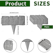 cheap Artificial Plants &amp; Flowers-20 Pcs Faux Stone Garden Edging Border Imitation Fence DIY Garden Edging Border No Dig,16 ft Lawn Edging for Landscaping,Plastic Fencing Lawn Border,Imitation Stone Fence for DIY Outdoor Patio