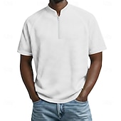 זול חולצת פולו קלאסית לגברים-בגדי ריקוד גברים חולצות פולו וופל חולצות פולו קזו'אל יומי רבע מיקוד שרוולים קצרים אופנתי בסיסי קולור בלוק רוכסן קל משקל קיץ אביב רגיל שחור לבן בורגנדי כחול נייבי כחול סקיי סגול חולצות פולו וופל