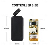 お買い得  スマートスイッチ-DC3.7V、5V、12V、1ch RFワイヤレスリモコンスイッチLED電源オン/オフ受信機学習コード送信機と受信機433MHz
