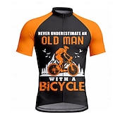 economico Maglie da uomo-Per uomo Maglia da Ciclismo Grafico Lettere &amp; Numeri Manica Corta Bicicletta Maglietta Maglia Top con 3 tasche posteriori Resistente ai Raggi UV Asciugatura Rapida Cerniera Frontale Strisce