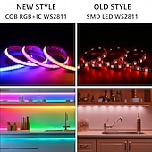 cheap Plug Strip Lights-24V WS2811 RGB IC COB LED Strip Lights 16.4ft (1 Roll ) 65.6ft (2 Rolls of 32.8ft) Chasing LED Light Strip with 338 Remote Controller Models and Power Supply for Bedroom Living Room Gaming Parties