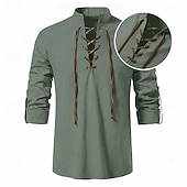 Médiéval Renaissance Chemise Manches longues Pirate Viking Déguisement Homme Halloween Carnaval Performance LARP Foire de la Renaissance Adulte Chemise