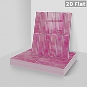 cheap Wall Stickers-10PCS 17x23cm Peel and Stick Thick Pink Purple Mosaic Pattern PVC Wall Stickers, American Vintage Style Self-Adhesive Removable Wallpaper for Renters, for Bedroom Bathroom Cabinet, Easy to Install