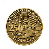 economico 250° Anniversario degli Stati Uniti-Moneta commemorativa del 250° anniversario degli Stati Uniti (1776-2026), con la campana della libertà. &amp;Medaglia della Casa Bianca, oggetto da collezione patriottico, Statua della Libertà, regalo