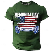  Muistopäivä Miesten Soldier T-paita Lyhythihainen T-paita 3D-tulostus Tiukka pyöreä kaula-aukko Paita Muoti Päivittäin Päivittäin Katu Rubiini Kesä Kevät Vaatetus S M L XL XXL XXXL