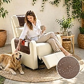 abordables Housse de fauteuil inclinable-Housse imperméable pour canapé et fauteuil inclinable avec appui-tête, sangle élastique et poche de protection pour accoudoirs. Antidérapante, elle protège l'appui-tête des fauteuils et canapés inclinables et autres meubles de salon. Durable et facile à n