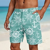 economico Pantaloni Corti Stampati-Per uomo Medusa Tartarughe Creature marine Bermuda Pantaloncini casual Pantaloncini da golf Misura del girovita medio Hawaiano Lavoro Spiaggia Sport all'Aperto Pantaloncini a vita piatta con 4 tasche
