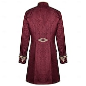 abordables Ropa de calle-Medieval Renacimiento Abrigo Larga Príncipe Caballero Noble Bordado Disfraz Hombre Real Víspera de Todos los Santos Carnaval Feria del Renacimiento LARP Adulto Chaqueta Todas las Temporadas