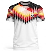 baratos Camisetas e Regatas de Corrida-Camiseta de futebol masculina estilo alemão, com estampa geométrica, ideal para o verão, manga curta, proteção solar UPF 50, secagem rápida, tecido de malha respirável, modelo 2026, perfeita para