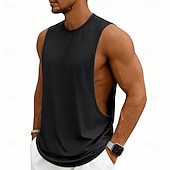 abordables Camisetas sin mangas de gimnasio-Hombre Camiseta sin mangas Chaleco Camisetas Interiores Camisa sin mangas Sin Mangas Escote Redondo Verano Primavera Plano Moda Deportivo Clásico Puro Casual Gimnasia Calle Negro Blanco Rosa Camiseta