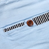 cheap Holiday-Men's Linen Pants Summer Pants Drawstring Elastic Waist Straight Leg Plain Comfort Breathable Full Length Casual Daily Beach Vacation Fashion Blue Black Inelastic