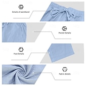 abordables Chemises lin et coton-Homme Chemise en lin Deux pièces Ensemble Chemise Et Pantalons en Lin Pantalons Pantalon décontracté Set Uni Quotidien Extérieur Vacances Col grand-père manche longue Été Printemps Mode Occasionnel