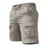economico Classico-Per uomo Carico tattico Pantaloncini cargo Shorts Pantaloncini casual Tasca Semplice Sopra il ginocchio Casuale All'aperto Abbigliamento casual alla moda Moda Streetwear Cáqui Escuro Nero Inelastico