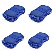 economico Accessori lavaggio auto-Confezione da 8 guanti in microfibra per autolavaggio - spugna in ciniglia a doppia faccia 2 in 1 con cinturino da polso, tampone assorbente antigraffio per auto, camion e camper, strumento