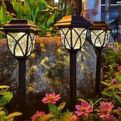 economico Illuminazione vialetto-Confezione da 6 luci solari impermeabili da esterno con paletto, illuminazione decorativa a LED per giardino, cortile, prato, vialetto e aiuole: perfette per matrimoni, festività, feste, eventi