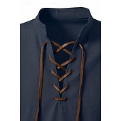  Médiéval Renaissance Chemise Manches longues Pirate Viking Déguisement Homme Halloween Carnaval Performance LARP Foire de la Renaissance Adulte Chemise