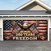 ieftine 250 de ani de la-Decorațiune pentru capacul ușii de garaj cu ocazia celei de-a 250-a aniversări a SUA, fundal pentru fotografie cu vulturul din 4 iulie, banner american 1776-2026 pentru decor patriotic al Zilei Independenței