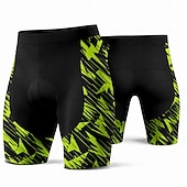 Недорогие Men's Shorts, Tights &amp; Pants-Men's Geometric Cycling Road Shorts Bike Shorts Cycling Padded Shorts Bike Shorts Bottoms Slim Fit Sports 3D Pad Quick Dry Sweat wicking Breathable Green+Black Clothing Apparel Bike Wear