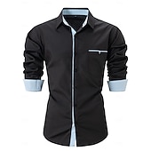 Χαμηλού Κόστους Ανδρικά πουκάμισα με κουμπιά-Ανδρικά Πουκάμισο Επίσημο Πουκάμισο Πουκάμισο με κουμπιά Μη σιδερένιο πουκάμισο Συνδυασμός Χρωμάτων Causal Καθημερινά Θαλασσί Λευκό Ροζ Χακί Μακρυμάνικο Απορρίπτω Άνοιξη Άνοιξη &amp; Χειμώνας Ρούχα