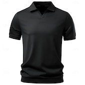 ieftine Polo clasic pentru bărbați-Bărbați Polo Tricouri polo Casual Stradă Rever Manșon scurt De Bază Modern Simplu Ușor Nasturi Vară Primăvară Fit regulat Albastru piscină Negru Alb Maro Bej Polo
