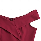 ieftine Rochii-1950 Retro / vintage Miezul zilei Rochii Rochie leagăn Rochie Flare Fără mâneci De pe umăr Culoare solidă Mulată Costume de fancy Pentru femei Mascaradă Petrecere cu cocktail Petrecere ceai Adulți