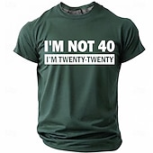  I'm Not 40 I'm Twenty Twenty Men's Funny Sarcastic 40th Birthday Joke Aging Humor T Shirt Graphic Crew Neck Short Sleeve Milestone Celebration Gift Designer Clothing Apparel