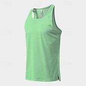 billige Løpe T-skjorter og tanktopper-Herre Ensfarget Treningstank topp Singlet til jogging Gymtopp Sommer Vår Netting Ermeløs Hurtigtørkende Komprimering Fukttransport Pustende Treningsøkt Løp Vandring Jogge Blå Svart Hvit Sports
