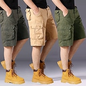 abordables Classique-Homme Pantalon cargo Shorts cargo Shorts Short décontracté Multi-poches Uni Couleur Pleine Séchage Rapide Longueur Genou Extérieur Salle de sport Entraînement Sports Sportif Noir Vert Non Elastique