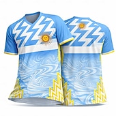  Unisexo Geométrica Gradiente Abstrato Carta e Número Verão do Futebol Partida Global Top de corrida Camiseta de Corrida Verão Manga Curta UPF 50 Secagem Rápida Respirável Academia Corrida Track