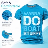 Χαμηλού Κόστους Αστεία μπλουζάκια για άνδρες-Ανδρικά μπλουζάκια wanna do με θέμα τη βάρκα, ρετρό ναυτικό μπλουζάκι με σκισίματα, κανονική γραμμή, λίμνη, παραλία, ζωή, επώνυμα ρούχα, ένδυση, s m, xl, xxl, xxl, xxxl