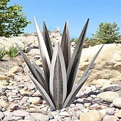billige Landskapslys-1 stk utendørs solcelledrevet dekorativ lampe i metall av agave, fargeskiftende LED, hage, gårdsplass, plen, gangstibelysning – perfekt for bryllup, høytider, fester, terrasse og stemningsfull