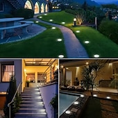 cheap Pathway Lights &amp; Lanterns-16 Pcs Outdoor Solar Garden Lights, IP44 Waterproof Pathway Lights with 8 LED Beads, Decorative Ground Stake Lights for Yard, Lawn, Flower Bed, Farm, Patio, Driveway, Landscape, Outdoor Decor
