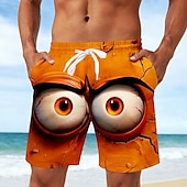 billiga Retro Vintage &amp; Etik-Herr 3D Print 3D-seriefigur Stora ögon Badshorts Baddräkter Badshorts Boardshorts Medium Midja Rolig Strandsemester Sidfickor Mesh foder Elastisk dragsko i midjan Designer Kläder