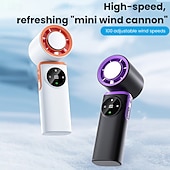 economico Luci e lanterne da campeggio-Ventilatore portatile Turbo Fan ricaricabile tramite USB, ideale per collo e mani, con luce notturna integrata, 5 velocità regolabili, testa girevole, mini ventilatore personale per raffreddamento in ambienti interni, esterni, viaggi e campeggio.