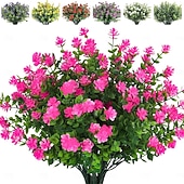billiga Artificiell Blomma-6 buntar konstgjorda blommor utomhus falska blommor för dekoration UV-resistenta, bleknar inte, konstgjorda plastväxter, trädgårdsveranda, fönsterlåda, dekor