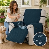 cheap Recliner Cover-100% Waterproof Recliner Covers, Non Slip Covers for Recliner Chair with Pocket, Washable Reclining Chair Quilted Furniture Protector for Kids, Pets