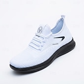 economico Sneakers Casual-Scarpe da ginnastica slip-on da uomo bianche in maglia, leggere, traspiranti e ammortizzate, comode per camminare, ideali per uomini attivi, per l'uso quotidiano, i viaggi, gli spostamenti e le uscite del fine settimana.
