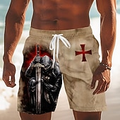  Pánské Templářští rytíři Křižáci Haç Plavecké trenýrky Plavky a plavecké kraťasy Surfovací šortky Středně vysoký pas Retro Venkovní Dovolená Na den Boční kapsy Podšívka ze síťoviny Elastická šňůrka v